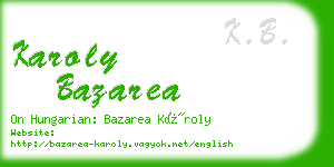 karoly bazarea business card